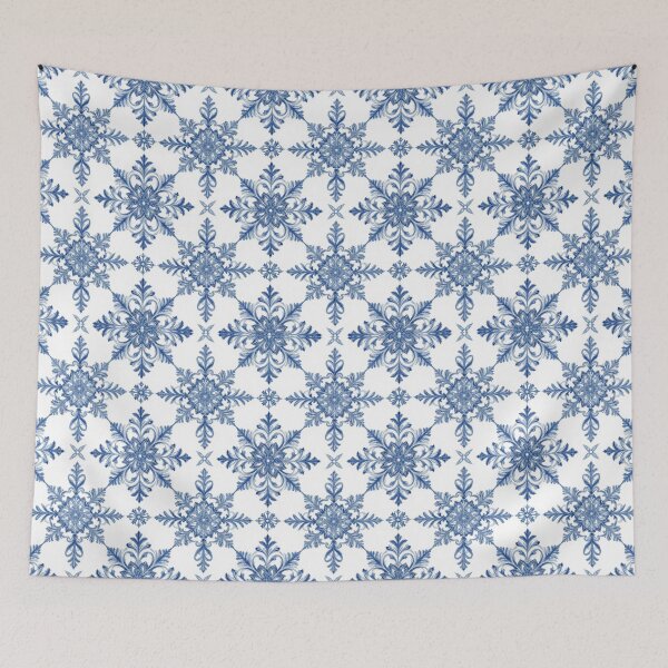 Item preview, Pattern With Blue Flowers on White Background designed and sold by Goca Shop.