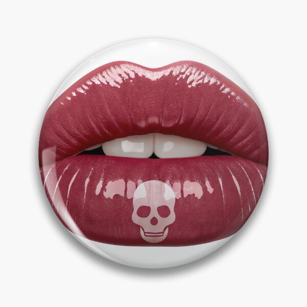 Item preview, Bold red lips with skull design for edgy makeup inspiration designed and sold by Creative88Art.