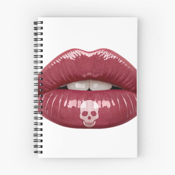 Item preview, Bold red lips with skull design for edgy makeup inspiration designed and sold by Creative88Art.