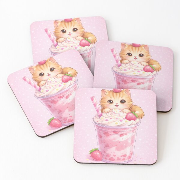 Item preview, Strawberry Dream Cat – Cute Kawaii Strawberry Milkshake Phone Case Aesthetic designed and sold by Case Canvas.
