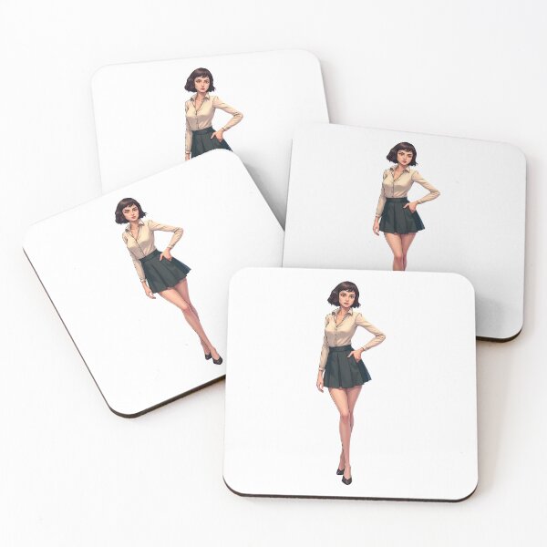 Item preview, Confident young woman in stylish office attire standing poised designed and sold by Creative88Art.