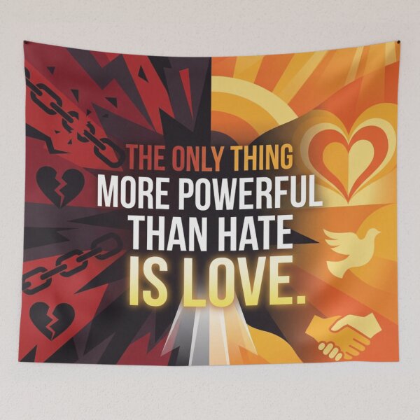 Item preview, Geometric Love Overcomes Hate Sunlight Abstract Poster designed and sold by DGtaLrtcom.