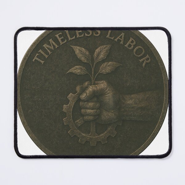 Item preview, Timeless labor concept with hand holding plant and gear designed and sold by Creative88Art.