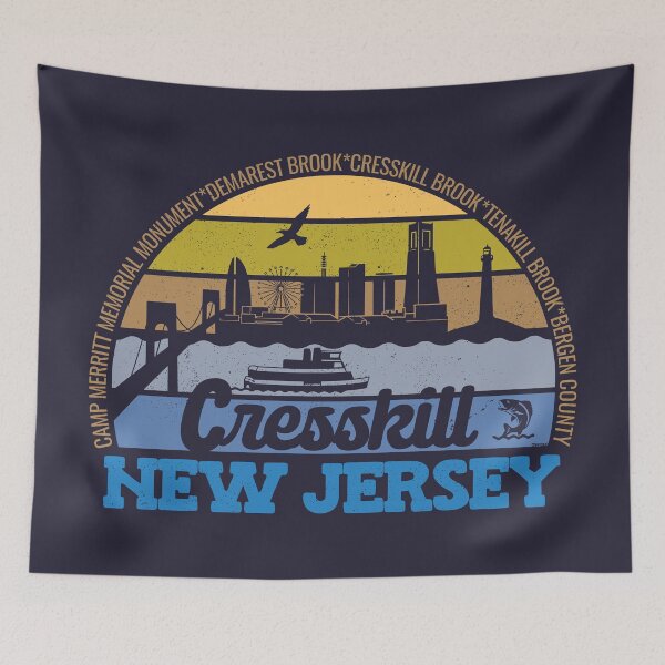 Item preview, Cresskill New Jersey Sunset Retro Vintage Local Pride Logo designed and sold by CRHPOD20.