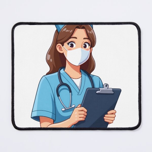 Item preview, Friendly nurse in medical uniform holding clipboard designed and sold by Creative88Art.