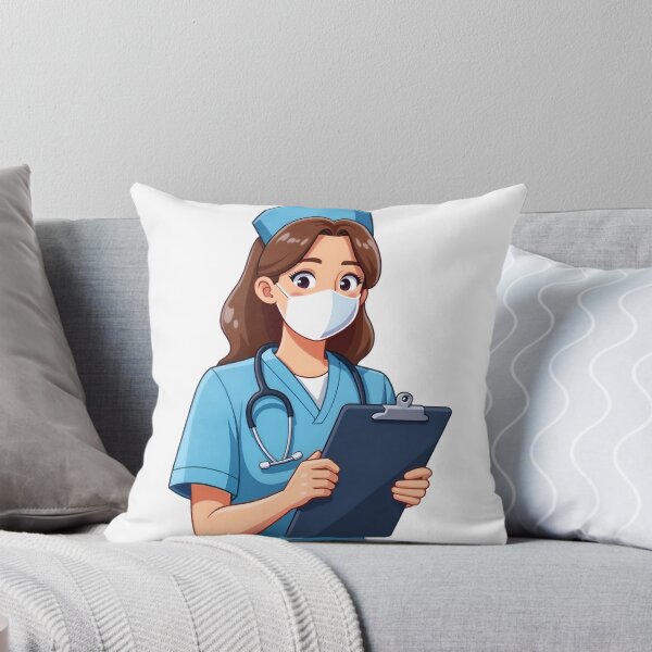 Item preview, Friendly nurse in medical uniform holding clipboard designed and sold by Creative88Art.