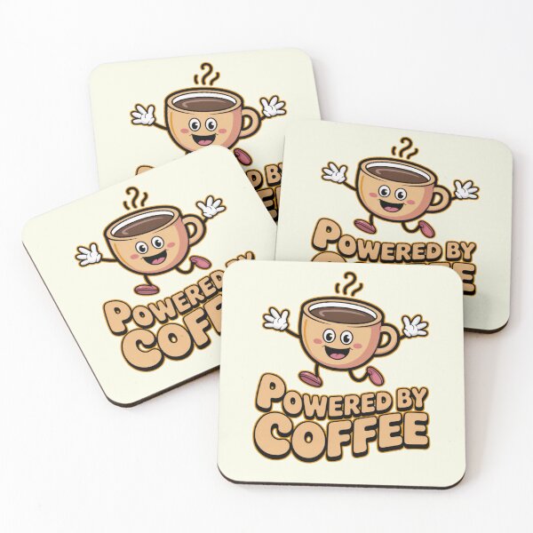 Item preview, Powered by Coffee  Funny Caffeine Lover Quote  designed and sold by Nzgiftsandmore.