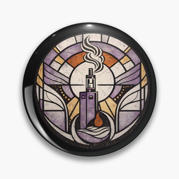 Item preview, Art Deco Vape Emblem - Vintage Stained Glass Purple Vapor Design designed and sold by House of Taste Vape Designs.