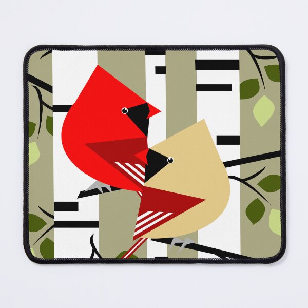 Item preview, Geometeric Abstract Common Cardinal Birds designed and sold by studioart.