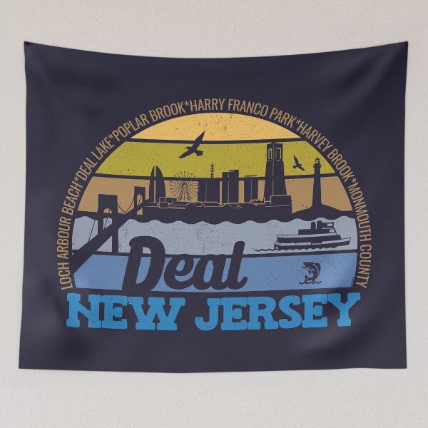 Item preview, Deal New Jersey Sunset Retro Vintage Local Pride Logo designed and sold by CRHPOD20.