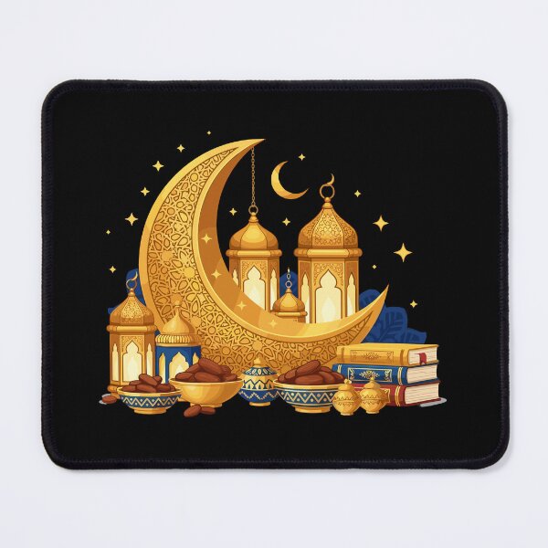 Item preview, Golden Ramadan Crescent & Lanterns designed and sold by Khadigadesings.
