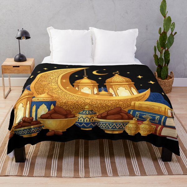 Item preview, Golden Ramadan Crescent & Lanterns designed and sold by Khadigadesings.