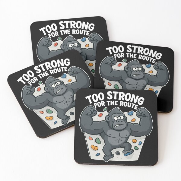 Item preview, Funny bouldering shirt – Gorilla “Too Strong” designed and sold by Pineapple-Tree.