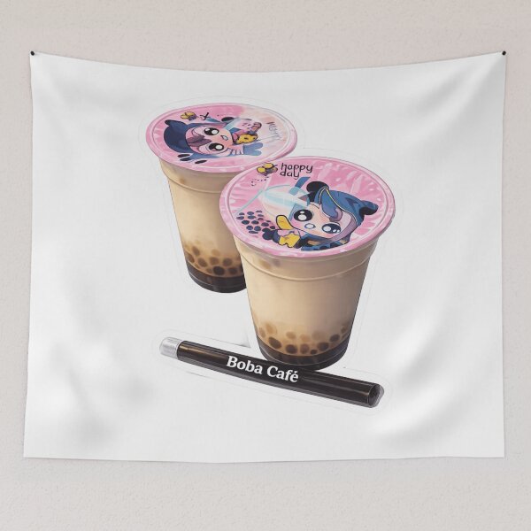 Item preview, "Double Boba Delight – Cute Bubble Tea Illustration" designed and sold by Sepia soul.