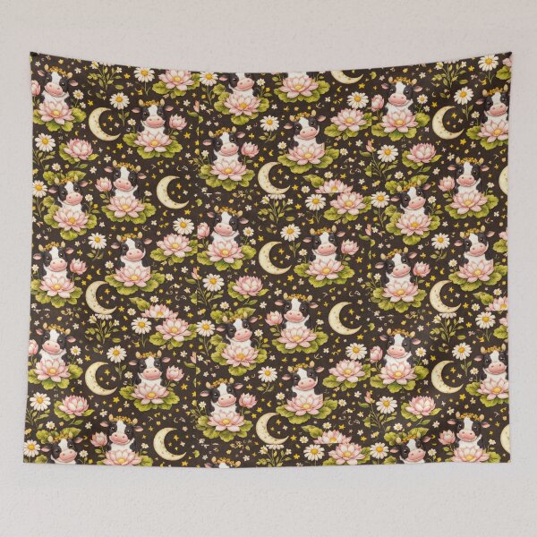 Item preview, Celestial Cows and Lotus Flowers Pattern designed and sold by scicilysimonee.