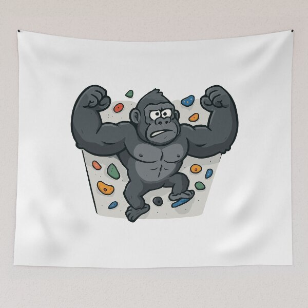 Item preview, Funny gorilla bouldering – cartoon designed and sold by Pineapple-Tree.