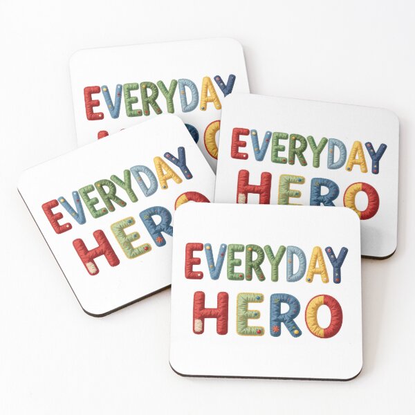 Item preview, EVERYDAY HERO - IN COLORFUL FAUX LETTERING designed and sold by AlexOBrienArt.