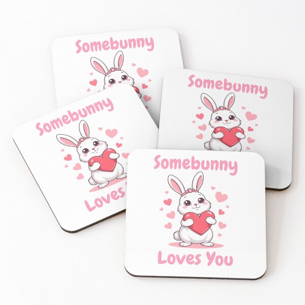 Item preview, Somebunny Loves You - Cute Rabbit Holding Heart designed and sold by TobiasLogic.