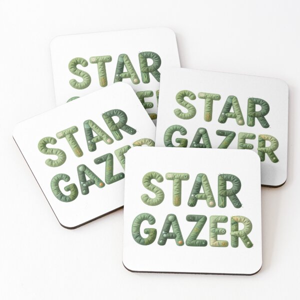 Item preview, STAR GAZER - IN GREEN FAUX LETTERING designed and sold by AlexOBrienArt.