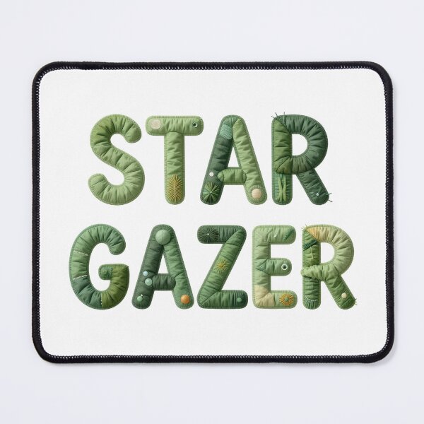 Item preview, STAR GAZER - IN GREEN FAUX LETTERING designed and sold by AlexOBrienArt.