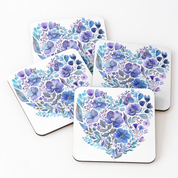 Item preview, Blue Lavender Floral Heart Saint Valentine's Day - Dreamy Botanical Love Art Print designed and sold by DesignArtist.ia.