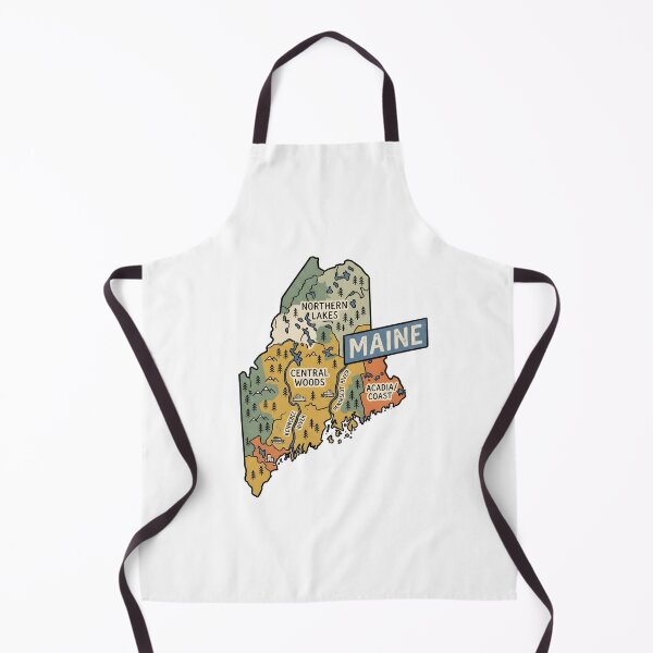 Item preview, Maine Illustrated Map – Retro State Regions & Landmarks designed and sold by Paper Drip.