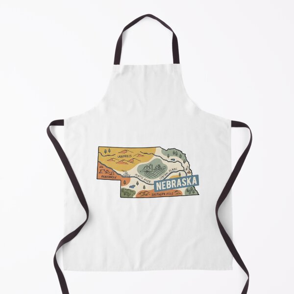 Item preview, Nebraska Illustrated Map – Retro State Regions & Landmarks designed and sold by Paper Drip.
