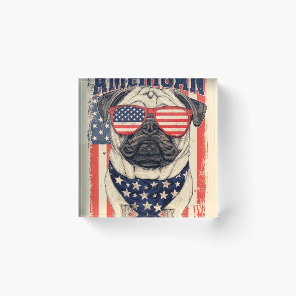 Item preview, Pug americano patriótico designed and sold by AG Clothing Shop.