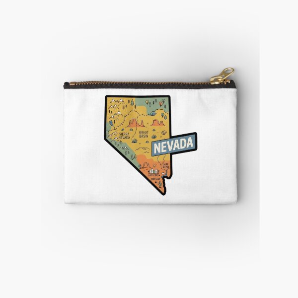 Item preview, Nevada Illustrated Map – Retro State Regions & Landmarks designed and sold by Paper Drip.