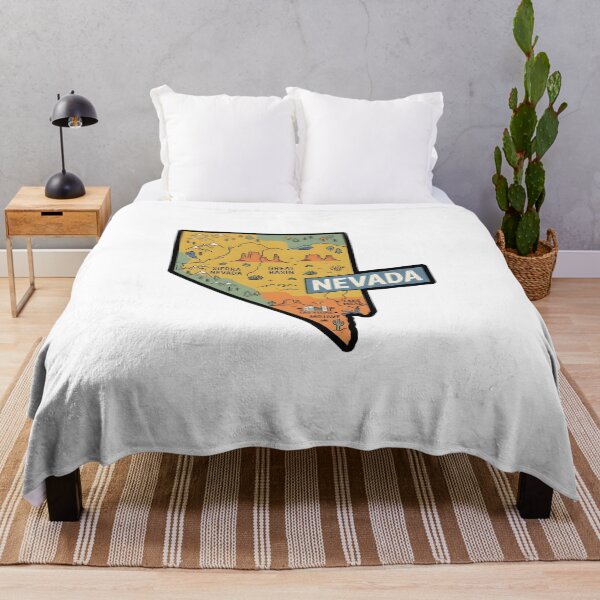 Item preview, Nevada Illustrated Map – Retro State Regions & Landmarks designed and sold by Paper Drip.