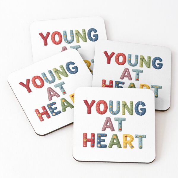 Item preview, YOUNG AT HEART - IN COLORFUL FAUX LETTERING designed and sold by AlexOBrienArt.