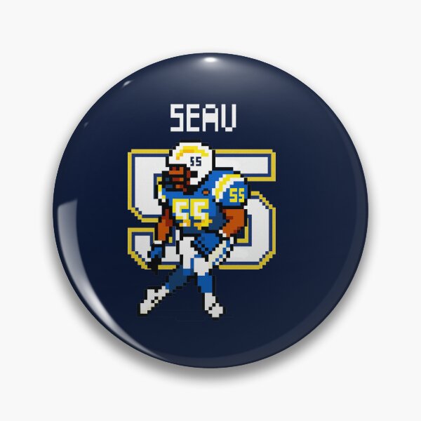 Item preview, Junior Seau 8-Bit Pixel Art – Chargers Defensive Legend designed and sold by TheArtOfCar.