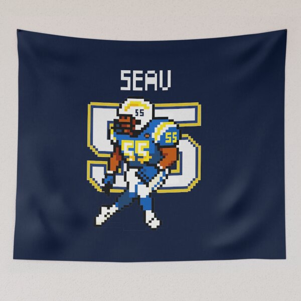 Item preview, Junior Seau 8-Bit Pixel Art – Chargers Defensive Legend designed and sold by TheArtOfCar.
