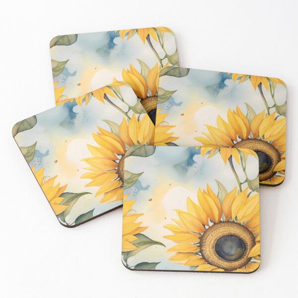 Item preview, Watercolor Sunflower Floral Seamless Pattern – Summer Botanical Design designed and sold by sana designer.