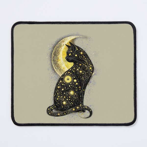 Item preview, Cat and Gold Moon minimalist art. designed and sold by Natart1004.