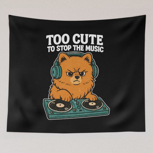 Item preview, Pomeranian DJ Shirt Retro | Too Cute to Stop Music designed and sold by Pineapple-Tree.