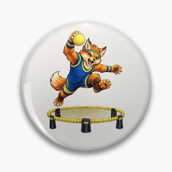 Item preview, Athletic Fox Playing Roundnet – Dynamic Spike Jump Illustration designed and sold by Ombrya.