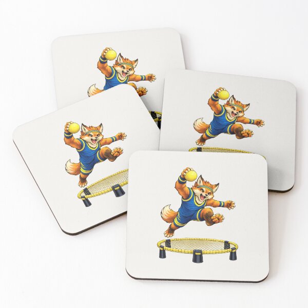 Item preview, Athletic Fox Playing Roundnet – Dynamic Spike Jump Illustration designed and sold by Ombrya.