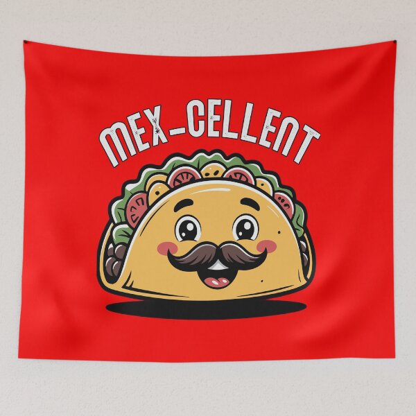 Item preview, Funny Taco Eating Lover Humor Art Design MEX-CELLENT designed and sold by fantasticdesign.