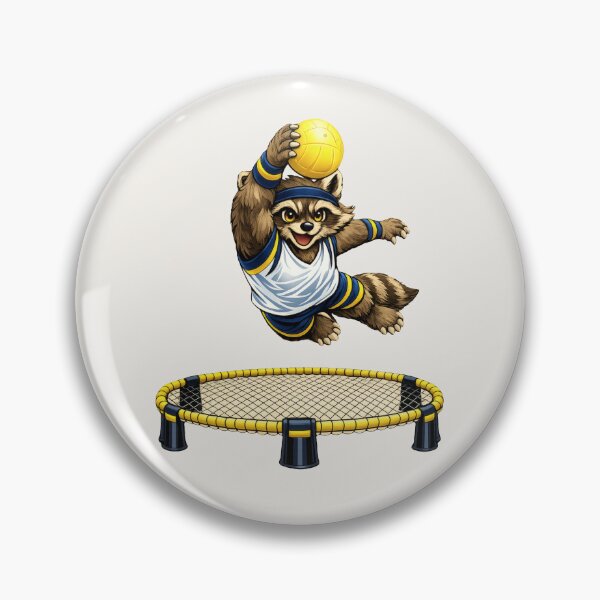 Item preview, Roundnet Raccoon Spike – Dynamic Sport Illustration designed and sold by Ombrya.