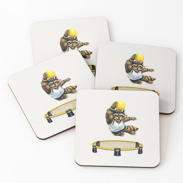 Item preview, Roundnet Raccoon Spike – Dynamic Sport Illustration designed and sold by Ombrya.