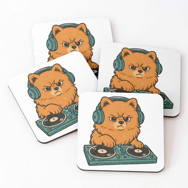 Item preview, Retro DJ Pomeranian: Pomeranian on the turntable designed and sold by Pineapple-Tree.