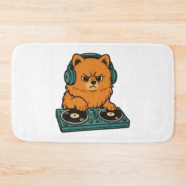 Item preview, Retro DJ Pomeranian: Pomeranian on the turntable designed and sold by Pineapple-Tree.