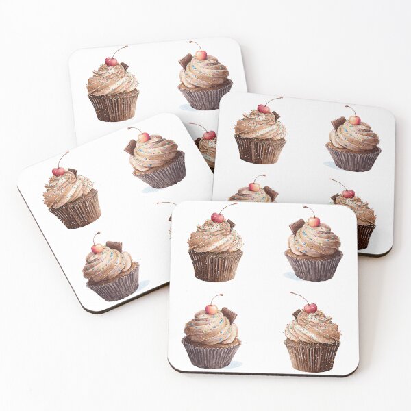Item preview, Mini Chocolate cupcakes with a cherry on top sticker pack designed and sold by MendaciousMina.