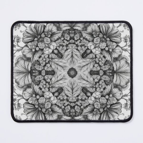 Item preview, Alchemilla Mollis – Botanical Mandala in Charcoal (Black & White Edition) designed and sold by Colorshow-relax.