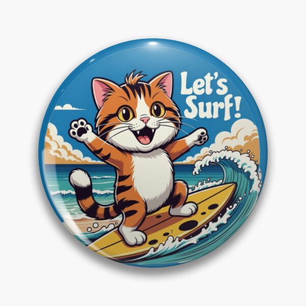 Item preview, Retro cat surfing designed and sold by UrbanView.