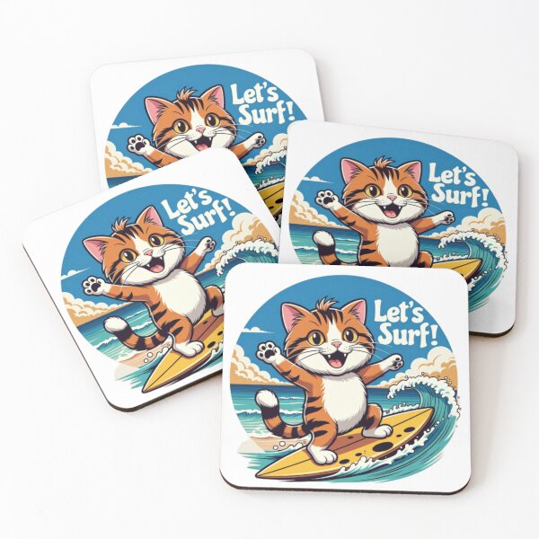 Item preview, Retro cat surfing designed and sold by UrbanView.