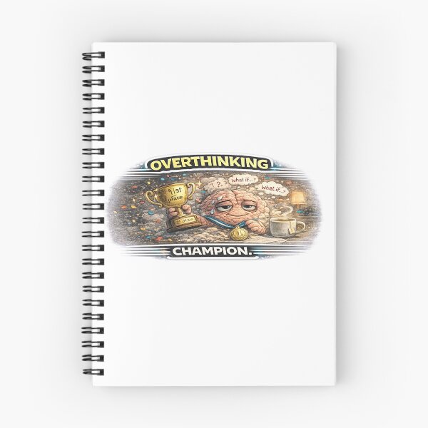 Item preview, Overthinking Champion Funny Anxiety Brain Meme Quote designed and sold by FeralMindStudio.