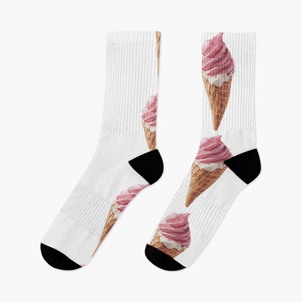 Item preview, Pink and white ice cream cone designed and sold by MendaciousMina.