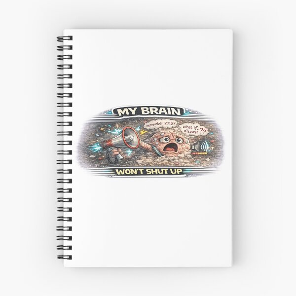 Item preview, My Brain Wont Shut Up Funny Overthinking Anxiety Meme designed and sold by FeralMindStudio.